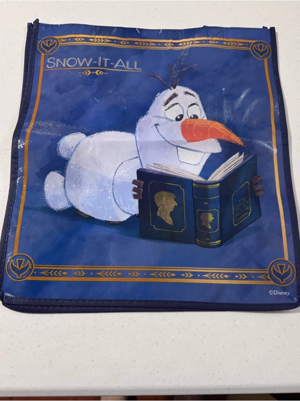 Disney Frozen Olaf "Snow-It-All"  tote bag made of  polypropylene 13X15X6 inches
